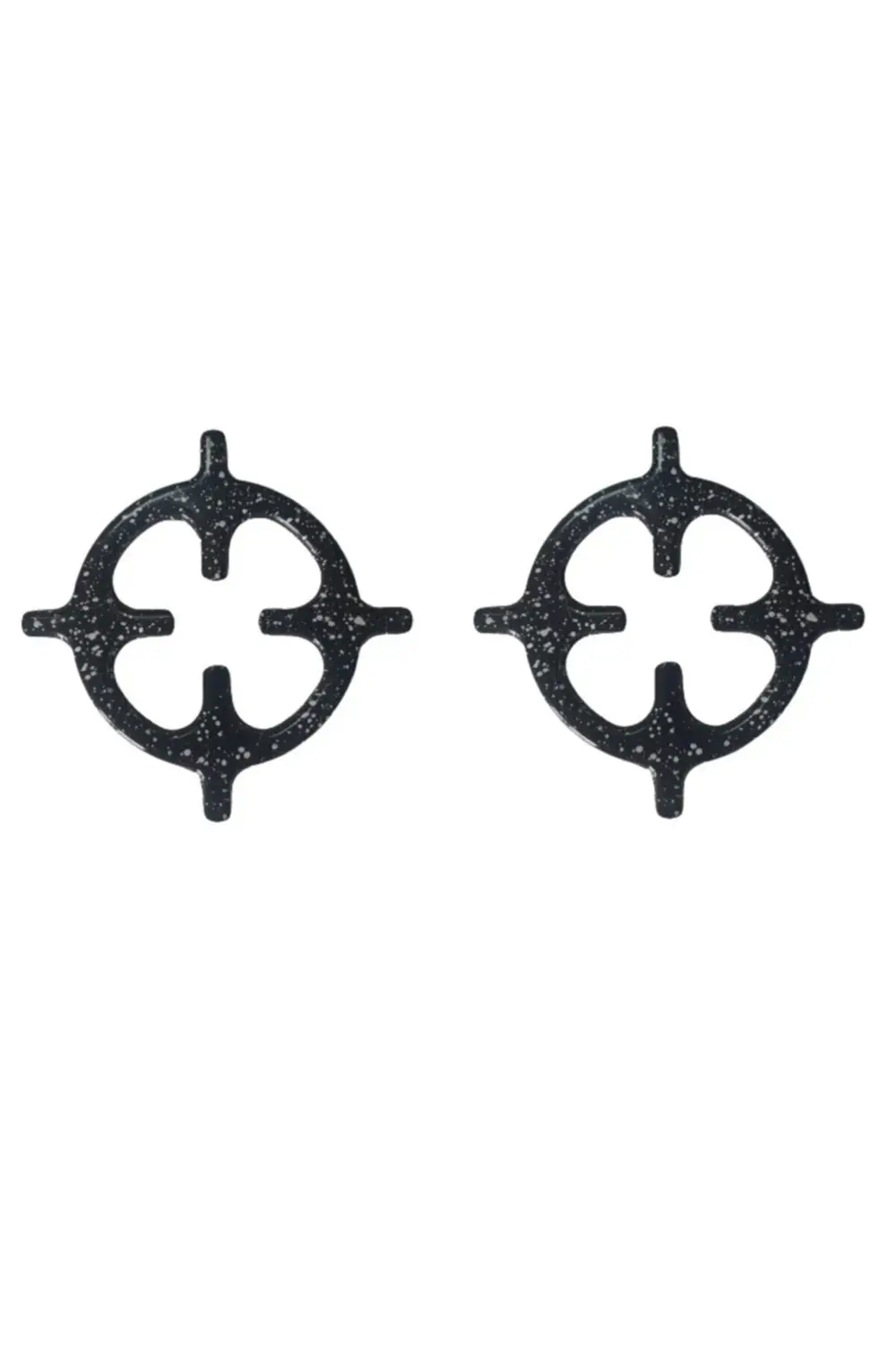 2 Adet Yuvarlak Cezvelik Ocak Küçültücü Siyah Kırçıllı Emayeli