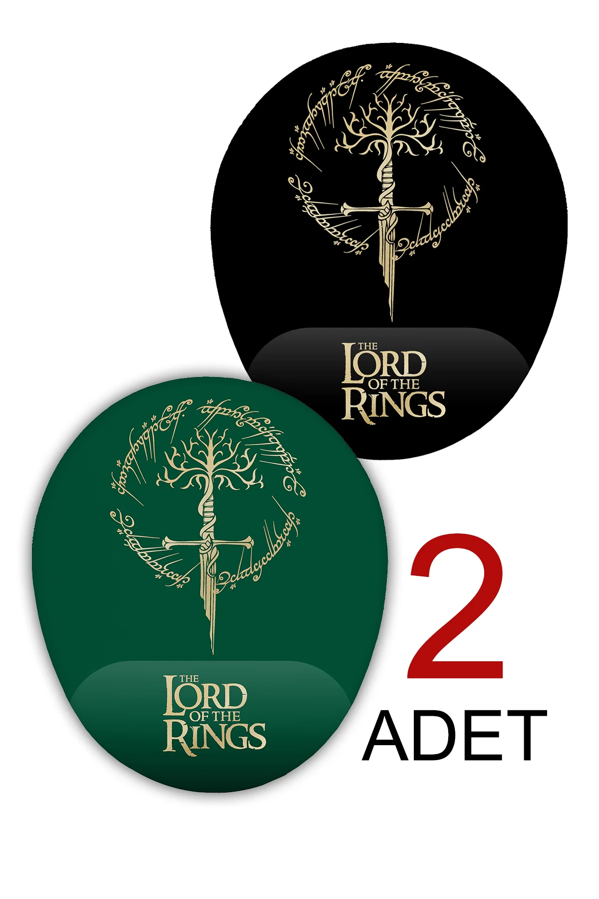 2 Adet Yüzüklerin Efendisi Bilek Destekli Mouse Pad