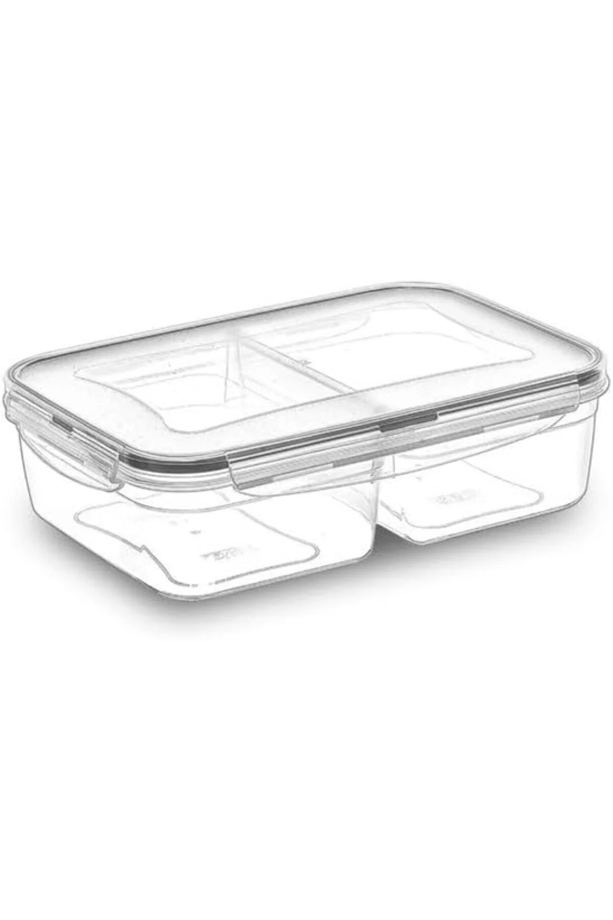 ® 2 Bölmeli 1+1 Litre Kilitli Kapaklı Erzak Saklama Kabı LC-525