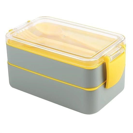 2 Bölmeli Çok Amaçlı 900 ml Kapasiteli Çatal Kaşıklı Dayanıklı Be