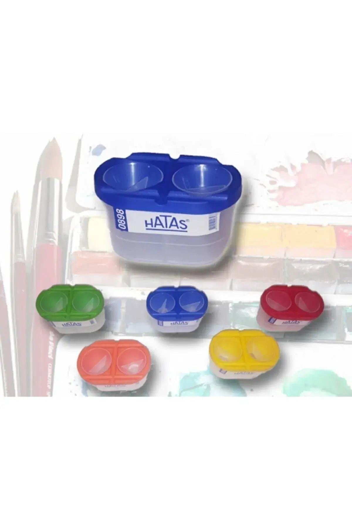 Hatas 2 Bölmeli Fırça Temizleme Kabı / 0899