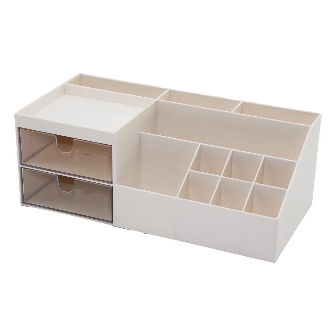 2 Çekmeceli + 12 Bölmeli  Plastik Makyaj - Takı Organizer 12x24cm-- Y: 4-6-7-8-9cm Bx40 Fiyatı, Yorumları ve Özellikleri