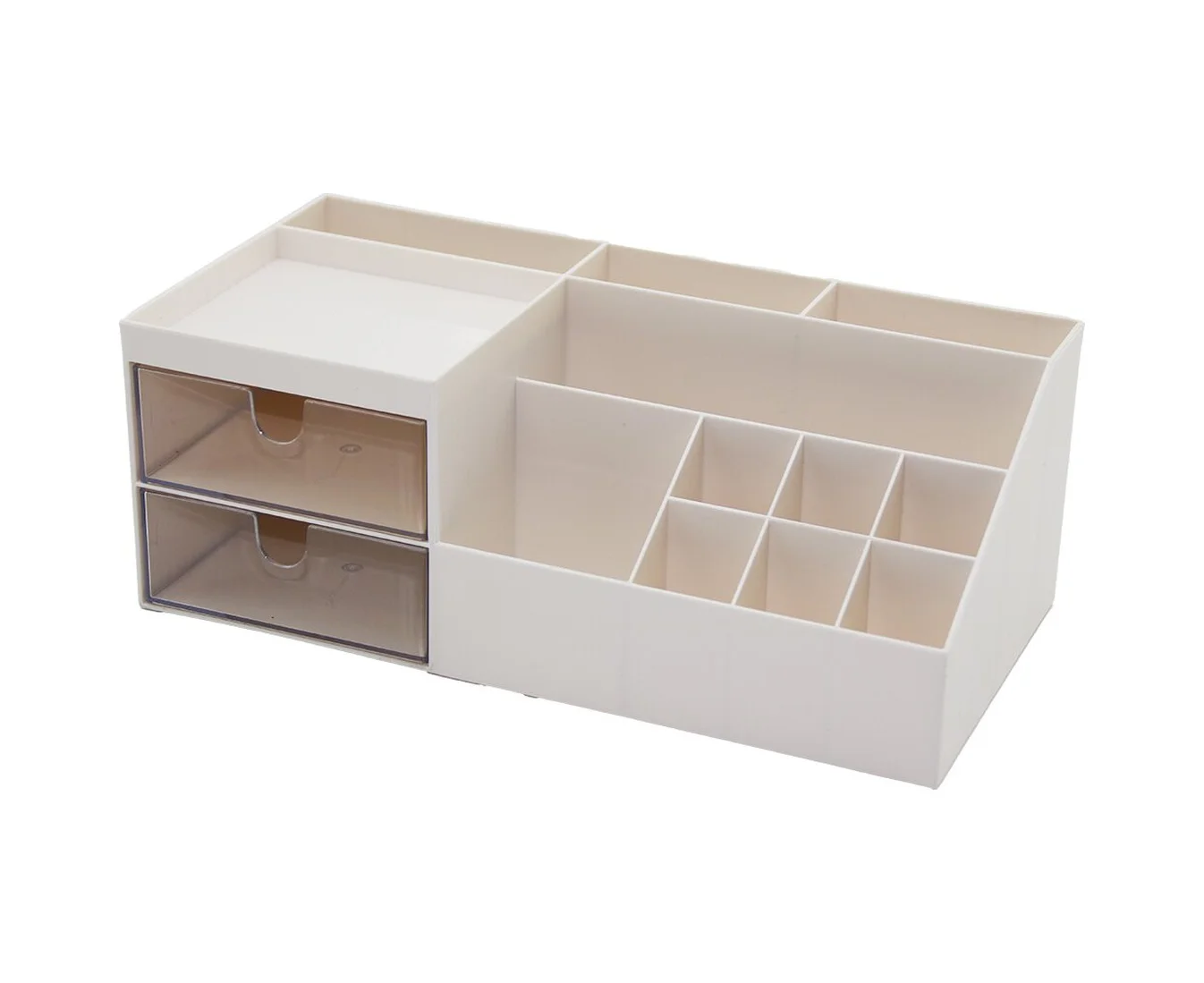 2 Çekmeceli + 12 Bölmeli Plastik Makyaj - Takı Organizer 12x24cm-- Y: 4-6-7-8-9cm 5224 Diğer