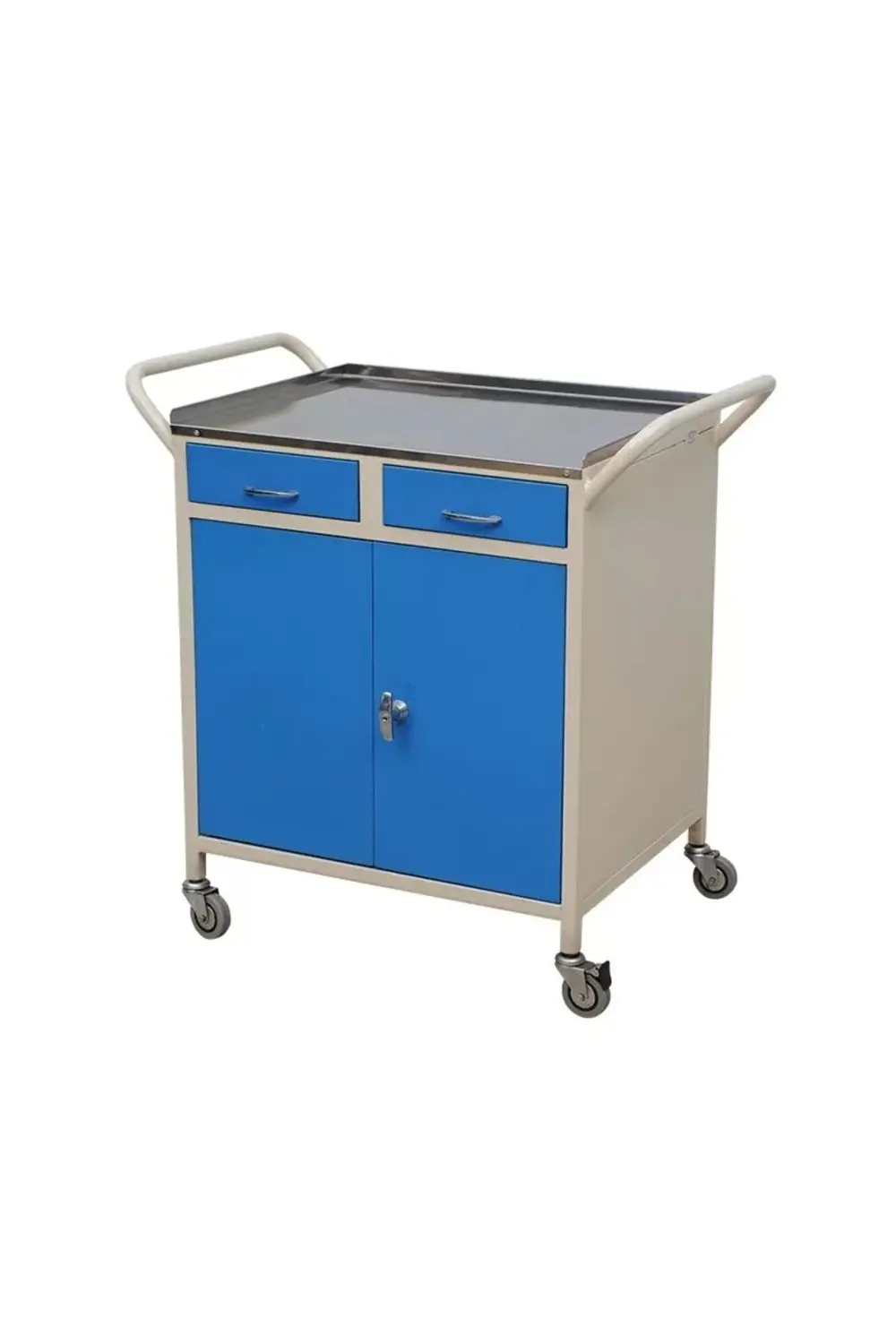 2 Çekmeceli Dolaplı Mavi Pansuman Arabası E-235