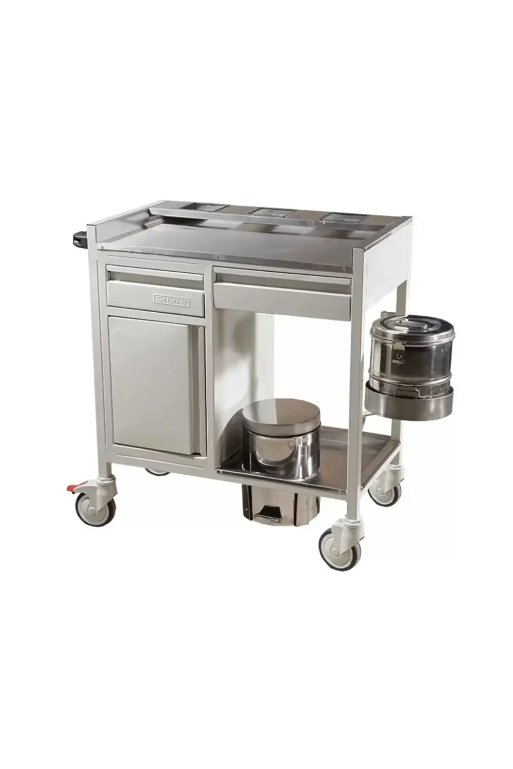 2 Çekmeceli Dolaplı ve Trommelli Pansuman Arabası E-254/B