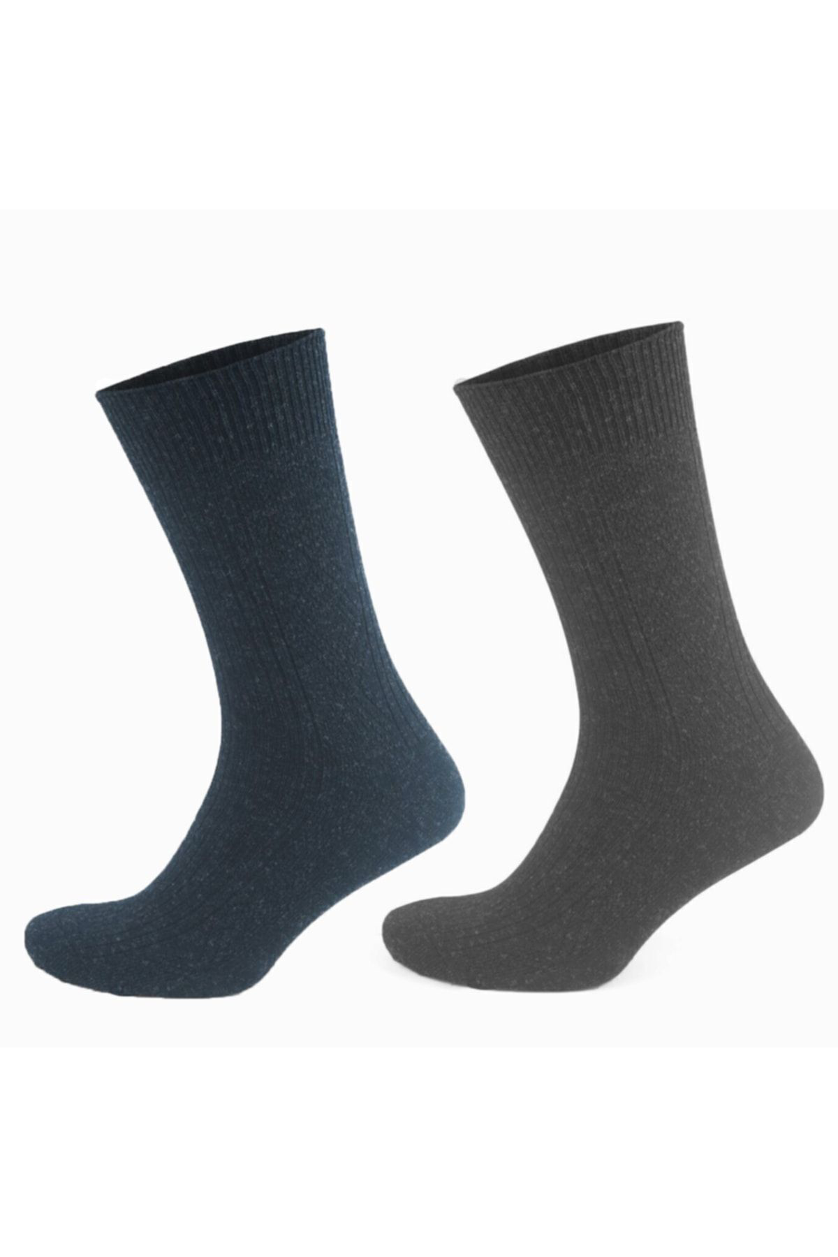 2 Çift Erkek Kışlık Çorap Lambswool Yünlü Çorap (40-44 BEDEN)