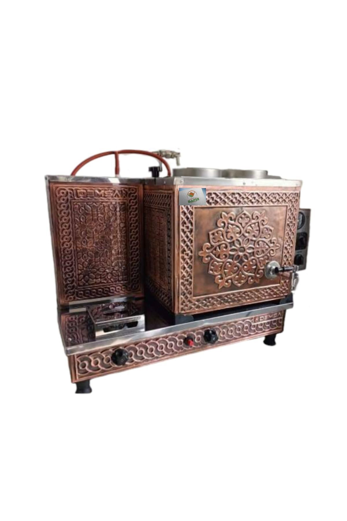 2 demlikli Bakır çay ocağı 2 Gözlü Bakır Çay Kazanı Sadece Elektr