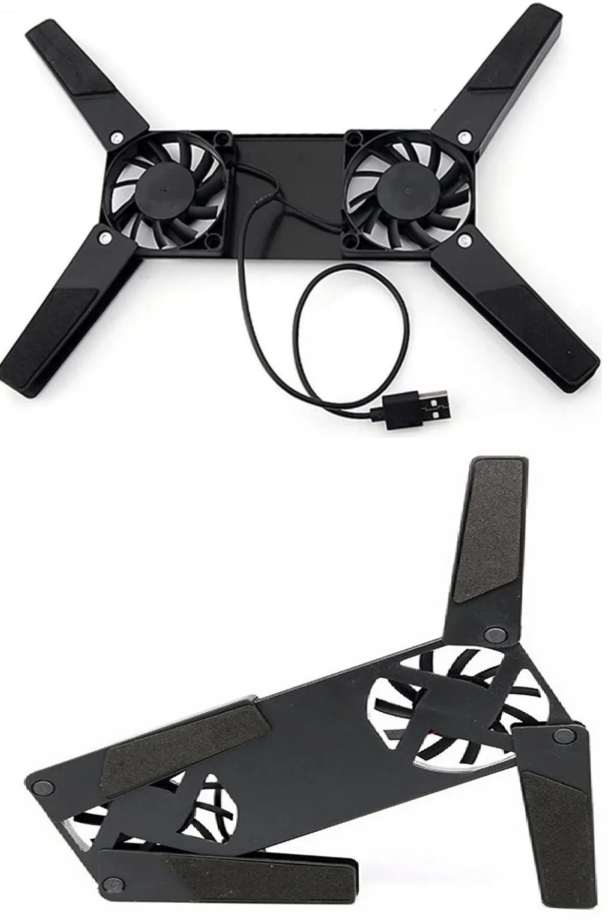 2 Fanlı Notebook Soğutucu Portatif Katlanabilir Laptop Soğutucu Fan Usbli Stand Biisayar Fanı