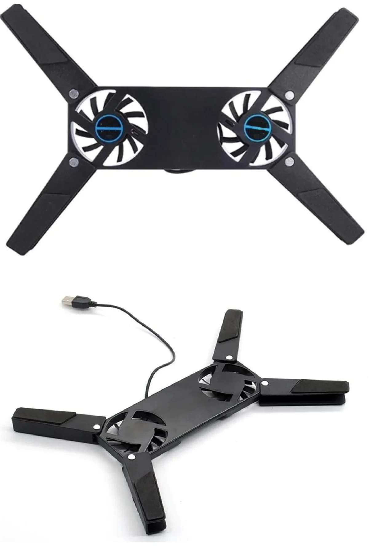 2 Fanlı Notebook Soğutucu Portatif Katlanabilir Laptop Soğutucu Fan Usbli Stand Biisayar Fanı