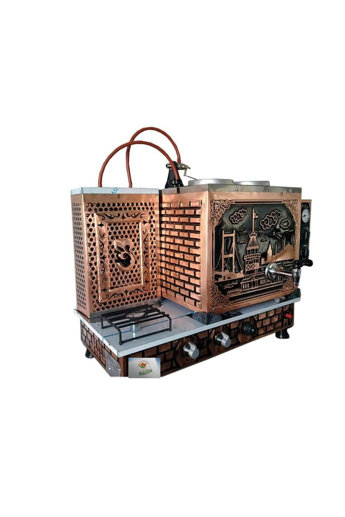 2 Gözlü Bakır Çay Ocağı Boğaziçi Bakır Çay Kazanı Elektrik +Doğal