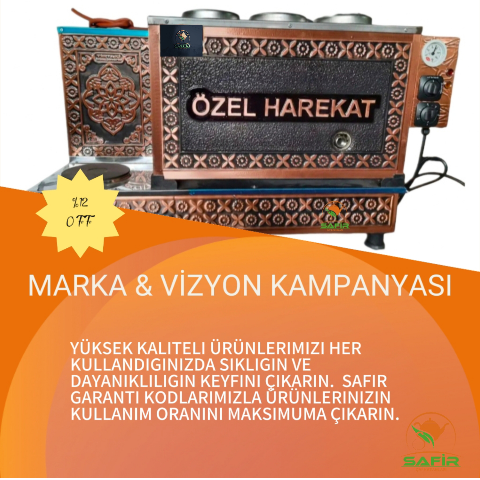 Safir Çay Kazanlari 2 Gözlü Bakir Tam Otomatik Çay Kazani Boğaziçi Model Tüplü Çay Ocaği Çay Semaveri Çay Makinesi