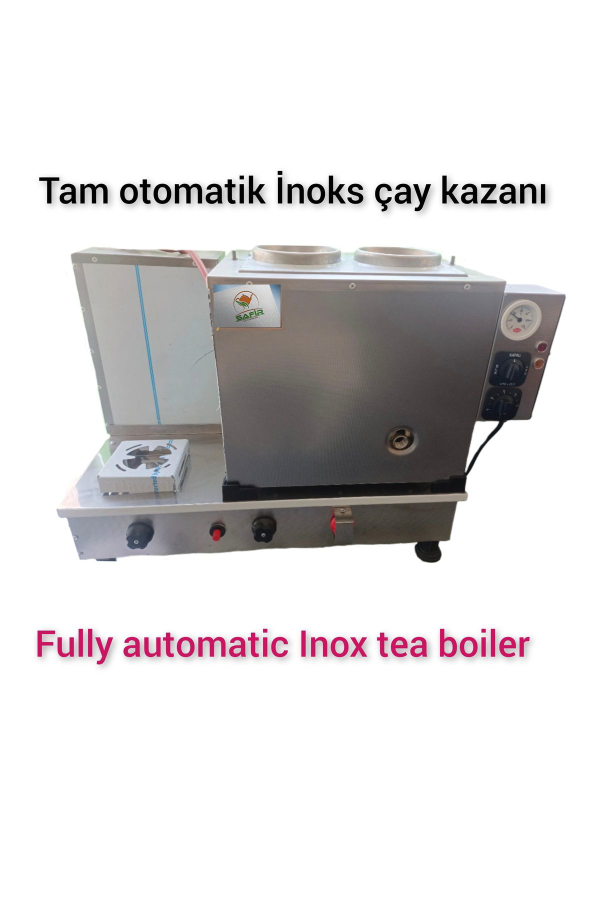 Safir Çay Kazanlari 2 Gözlü İnoks Çay Kazanı Doğalgazli Ce Ve Gazmer Onaylı Gaz Kesme