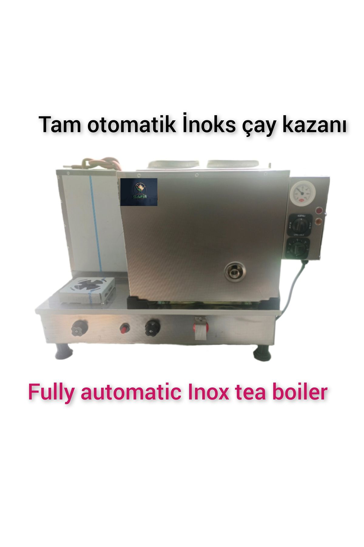 Safir Çay Kazanlari 2 Gözlü İnoks Çay Kazanı Doğalgazli Ce Ve Gazmer Onaylı Gaz Kesme