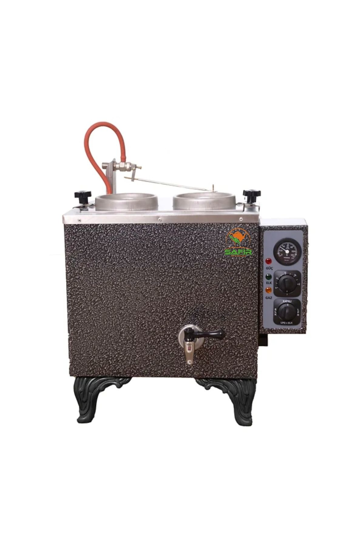 Safir 2 Gözlü Ofis Tipi Gri Boyali Tam Otomatik Çay Makinesi Elektrikli