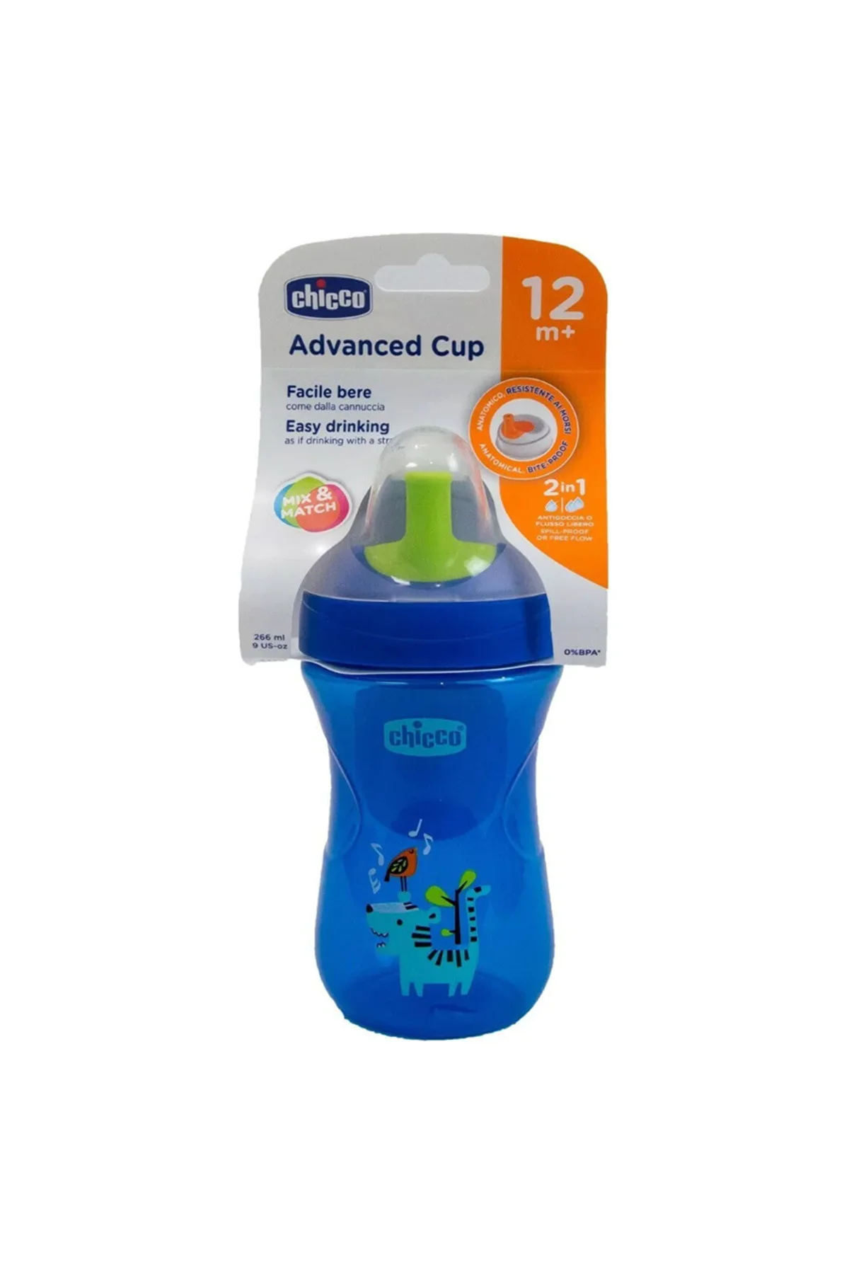 2 in 1 Advance Cup Alıştırma Bardağı 266 ml +12 Ay - Blue