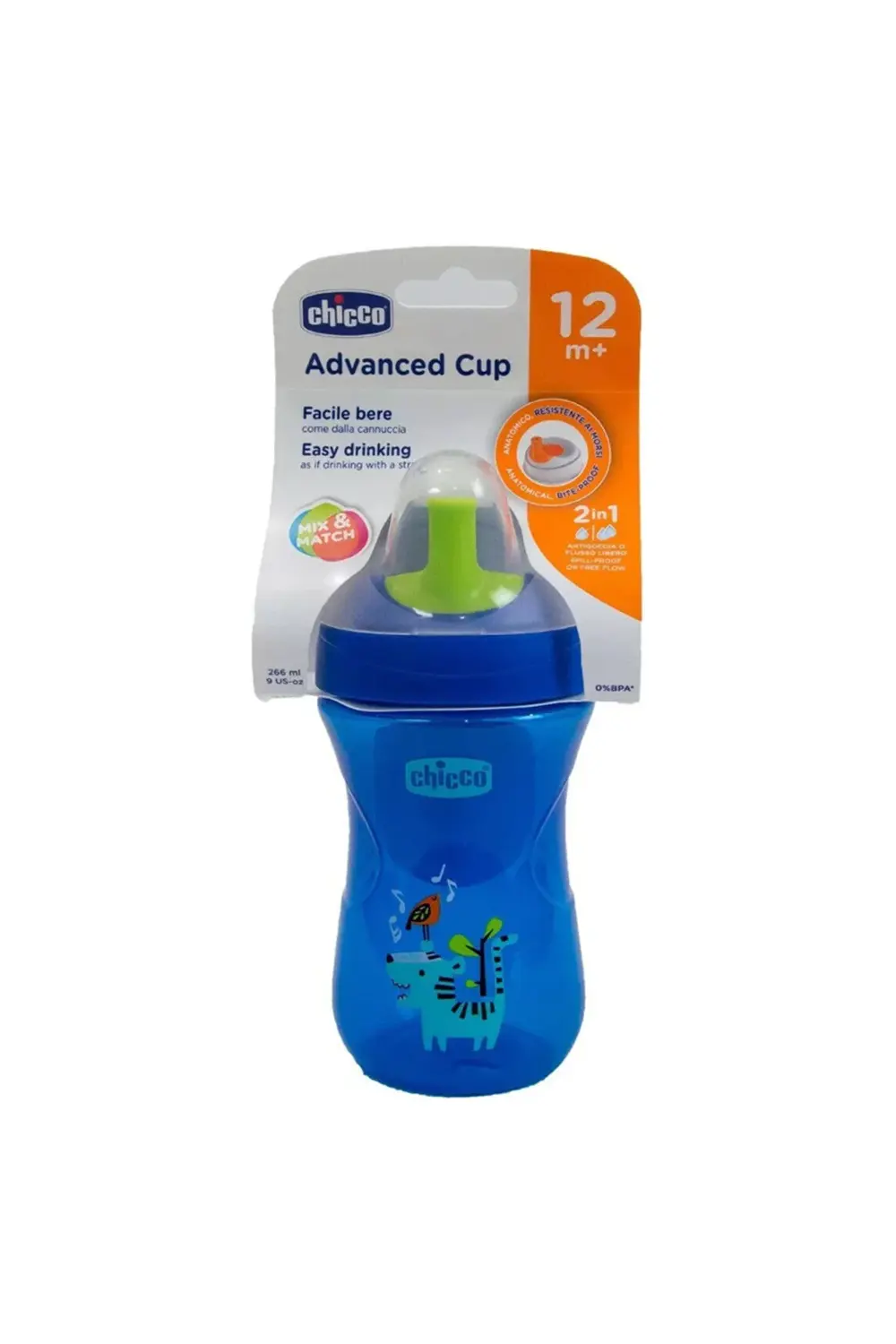 2 in 1 Advance Cup Alıştırma Bardağı 266 ml +12 Ay - Blue