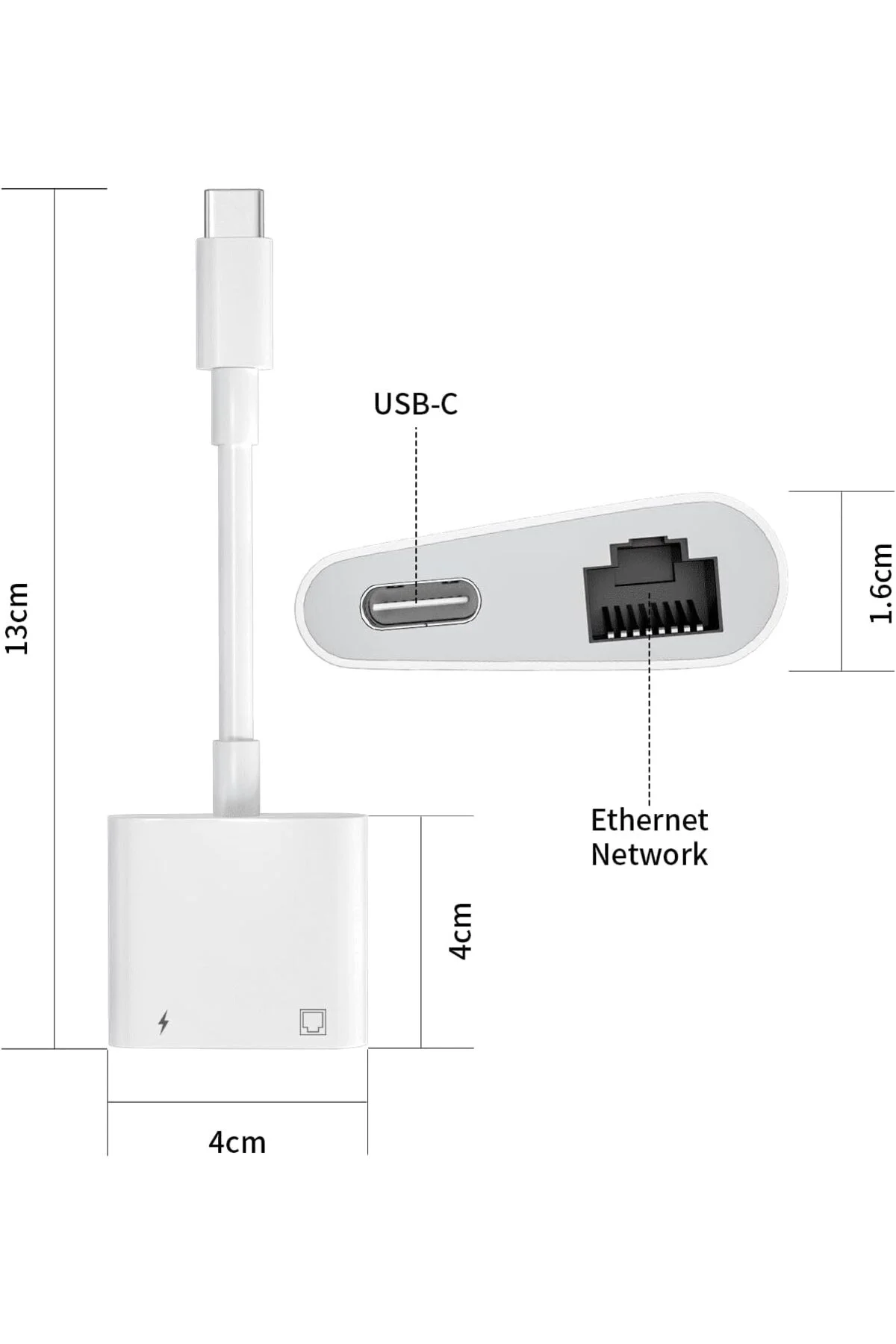 2 İn 1 Type C to Rj45 Gigabit Ethernet Çoklayıcı+ Type C şarj Zr6