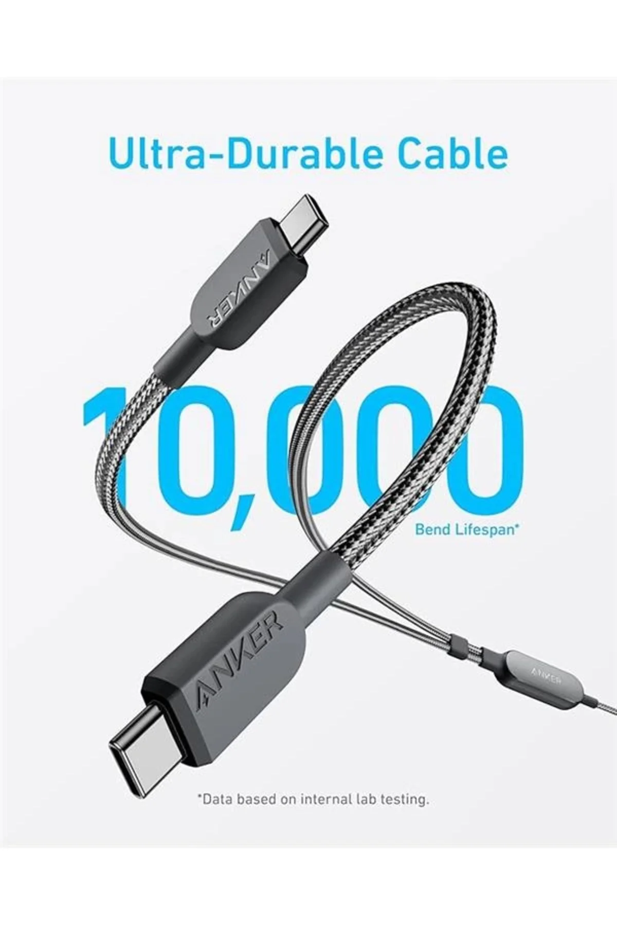 2-in-1 USB-C to USB-C 140 W Kablo A8895, Siyah