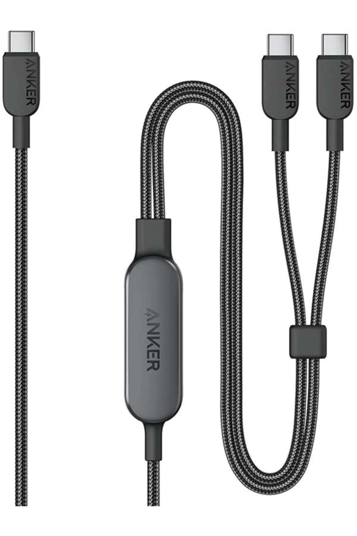 2-in-1 USB-C to USB-C 140 W Kablo A8895, Siyah
