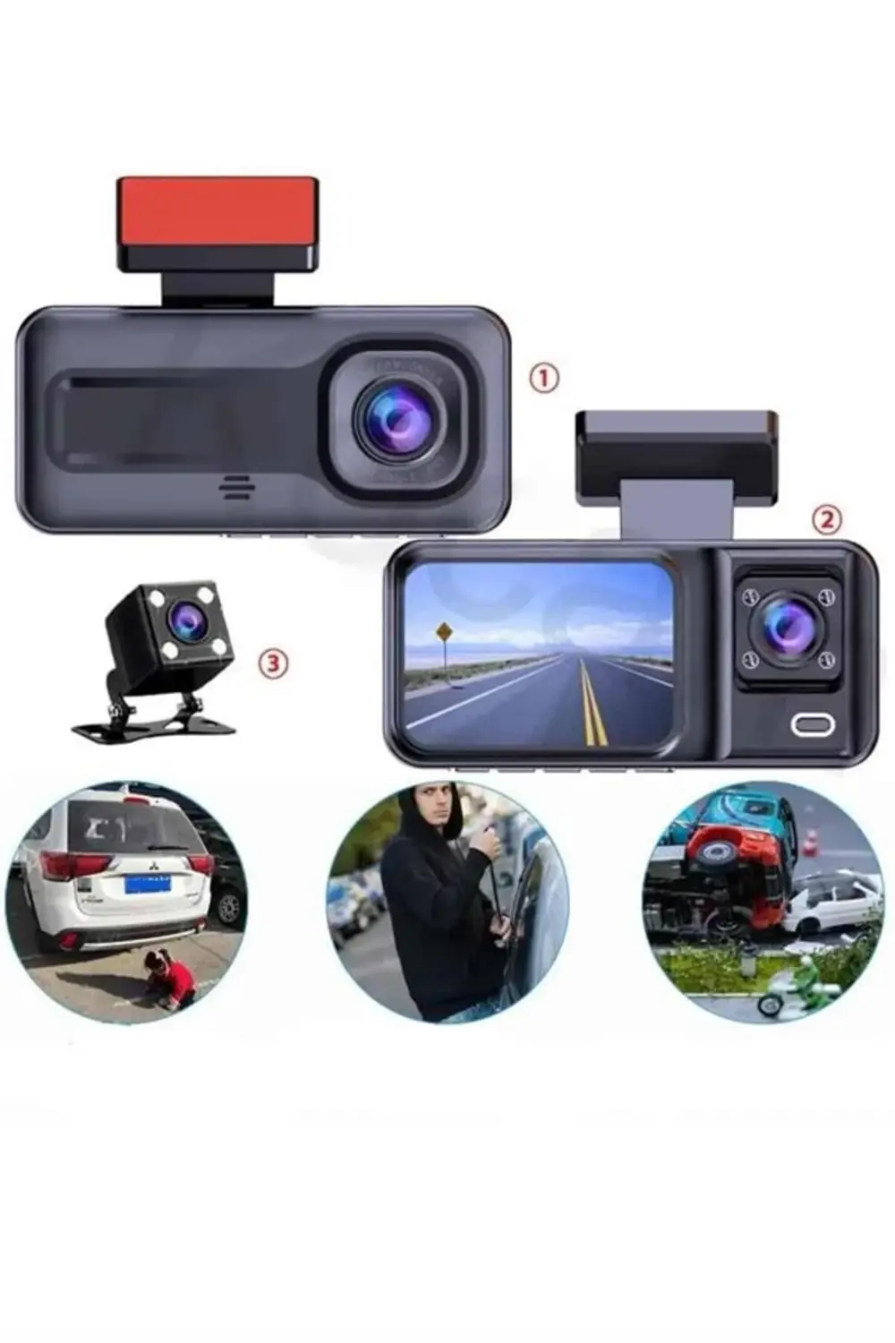 2 İnç Araç İçi Kameralı Ekran 1080P Full HD Kaliteli Hafıza Kart