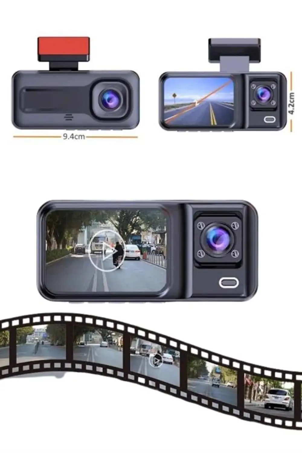 2 İnç Araç İçi Kameralı Ekran 1080P Full HD Kaliteli Hafıza Kart