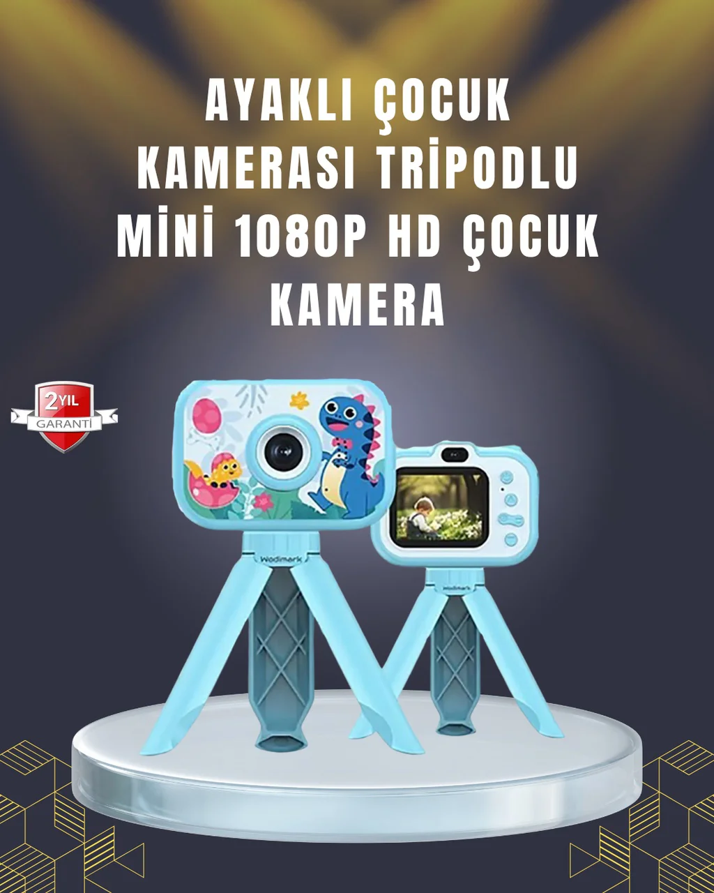 2 İnç Ekranlı Çocuk Kamerası Çizgi Film Efektli Ve Müzik Çalar Özellikli