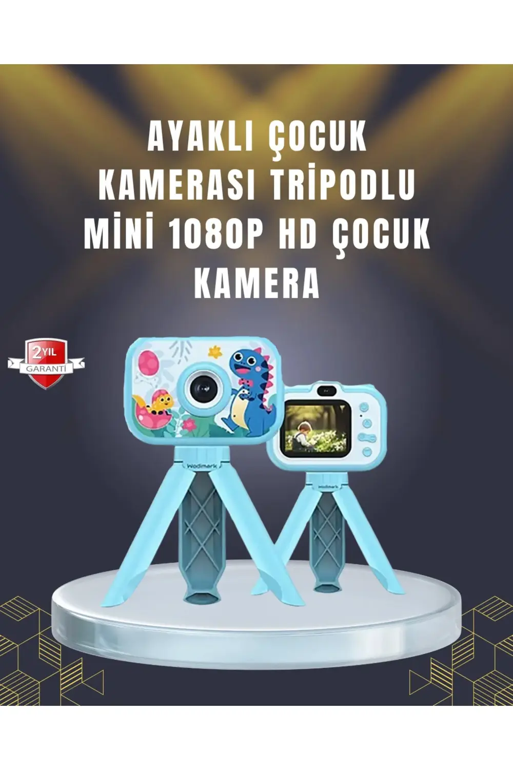 2 inç Ekranlı Çocuk Kamerası – Çizgi Film Efektli ve Müzik Çalar