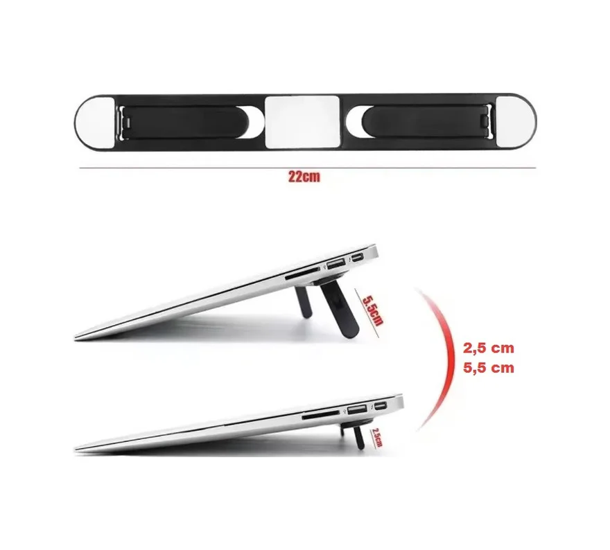 2 Kademeli Katlanabilir Ve Yapışkanlı Laptop Standı Siyah 5224 2 Kademeli Katlanabilir Ve Yapışkanlı Laptop Standı Siyah 5224