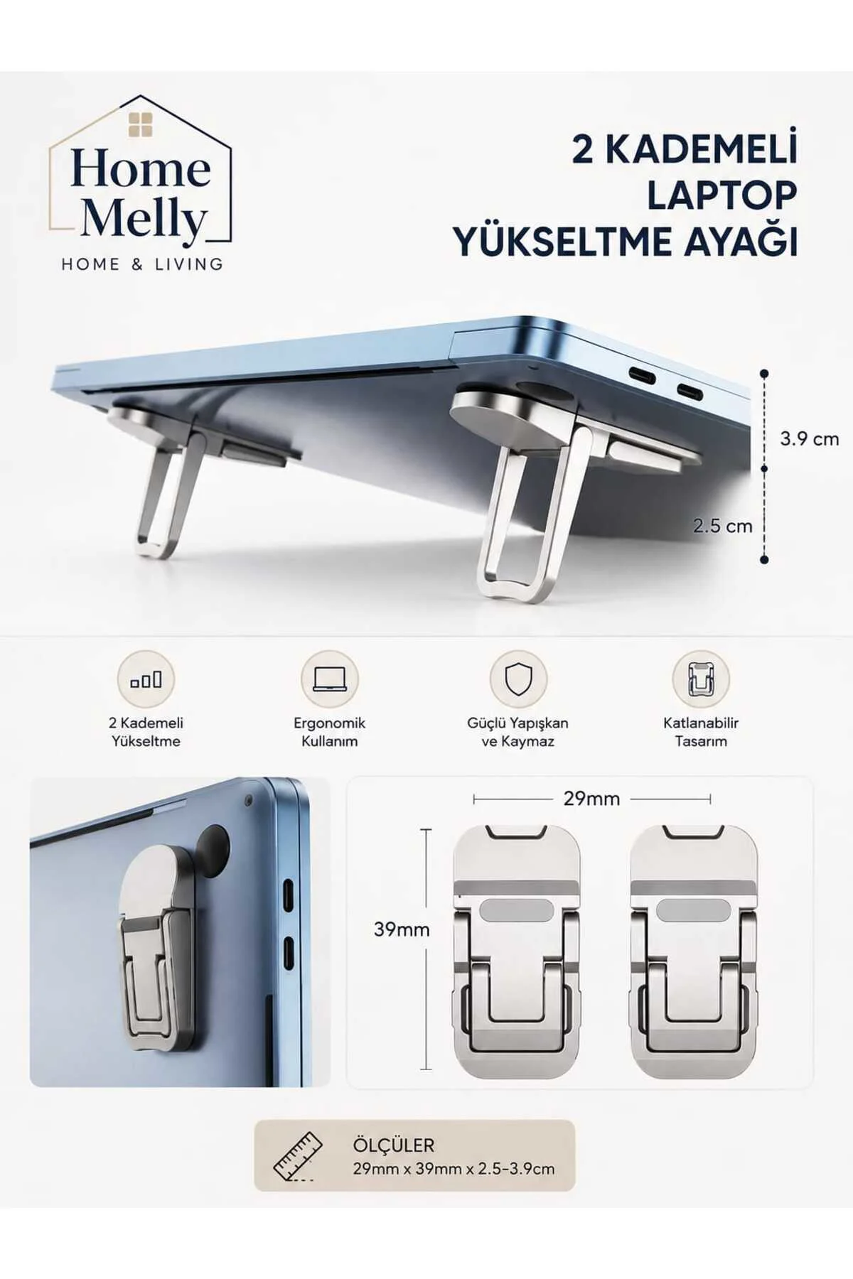 2 Kademeli Laptop Yükeltme Ayağı - 1 Çift Fiyatı, Yorumları ve Özellikleri
