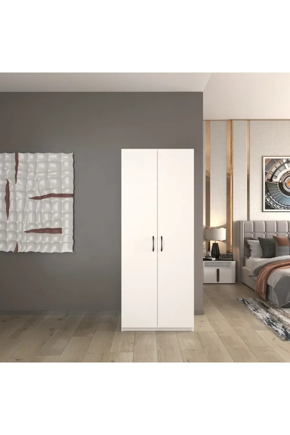 Eva İthalat 2 Kapaklı 5 Katlı Çok Amaçlı / Elbise Dolabı / Saklama Dolabı