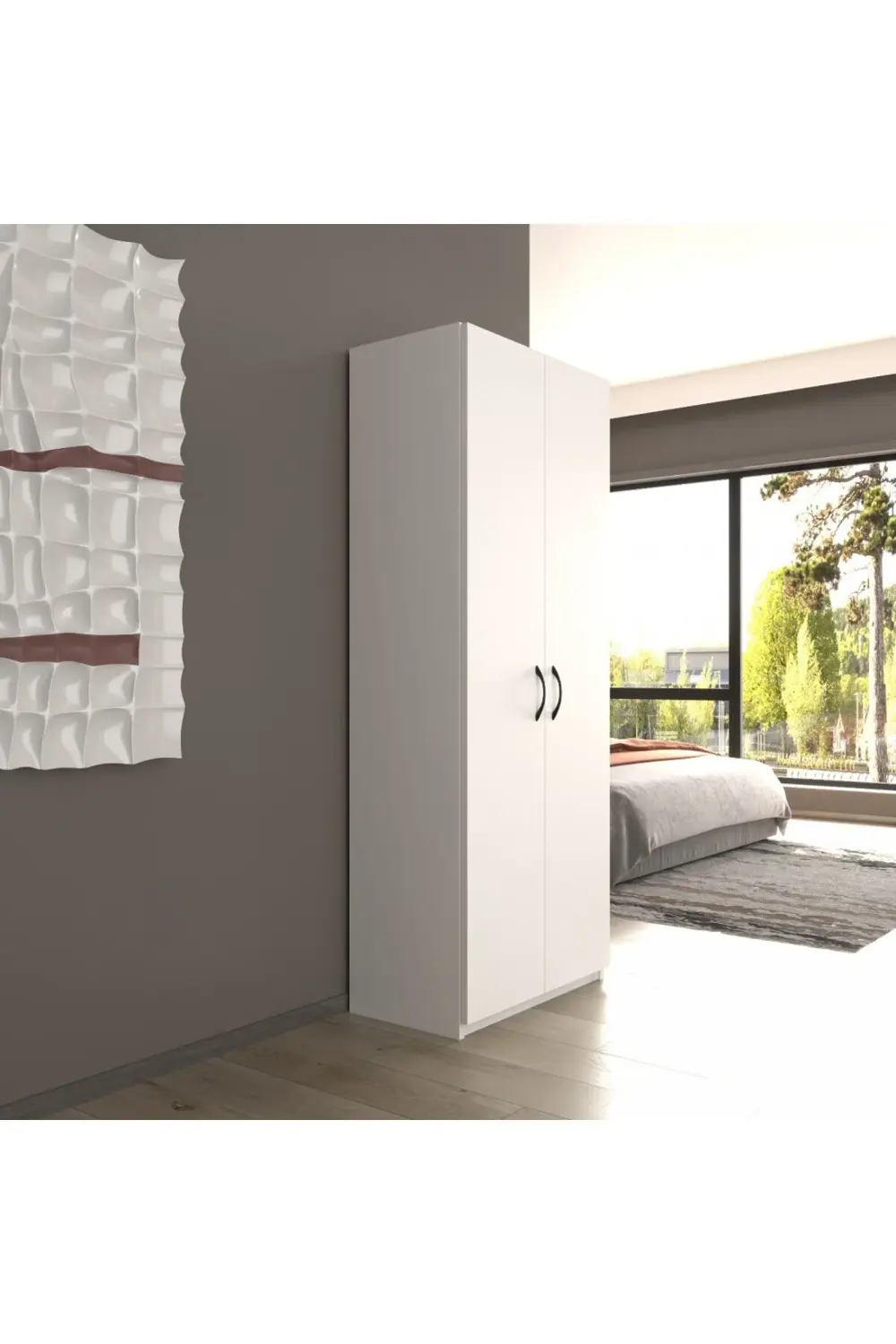 Eva İthalat 2 Kapaklı 5 Katlı Çok Amaçlı / Elbise Dolabı / Saklama Dolabı