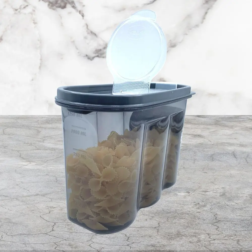 2 Kapaklı Ölçekli Erzak Saklama Kabı - 1,2 Litre - SA930 (4741)