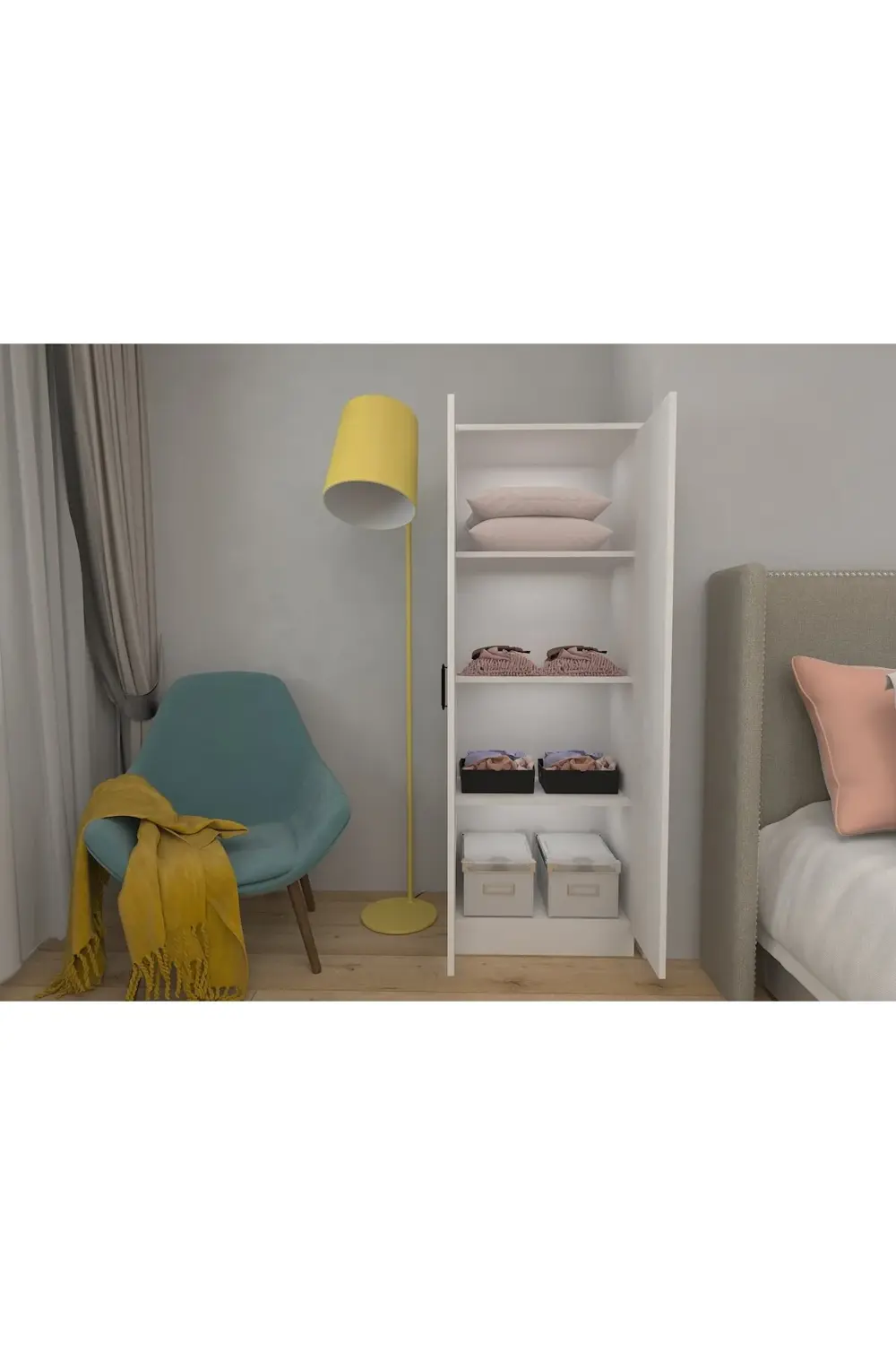 2 Kapılı Gardırop / Beyaz