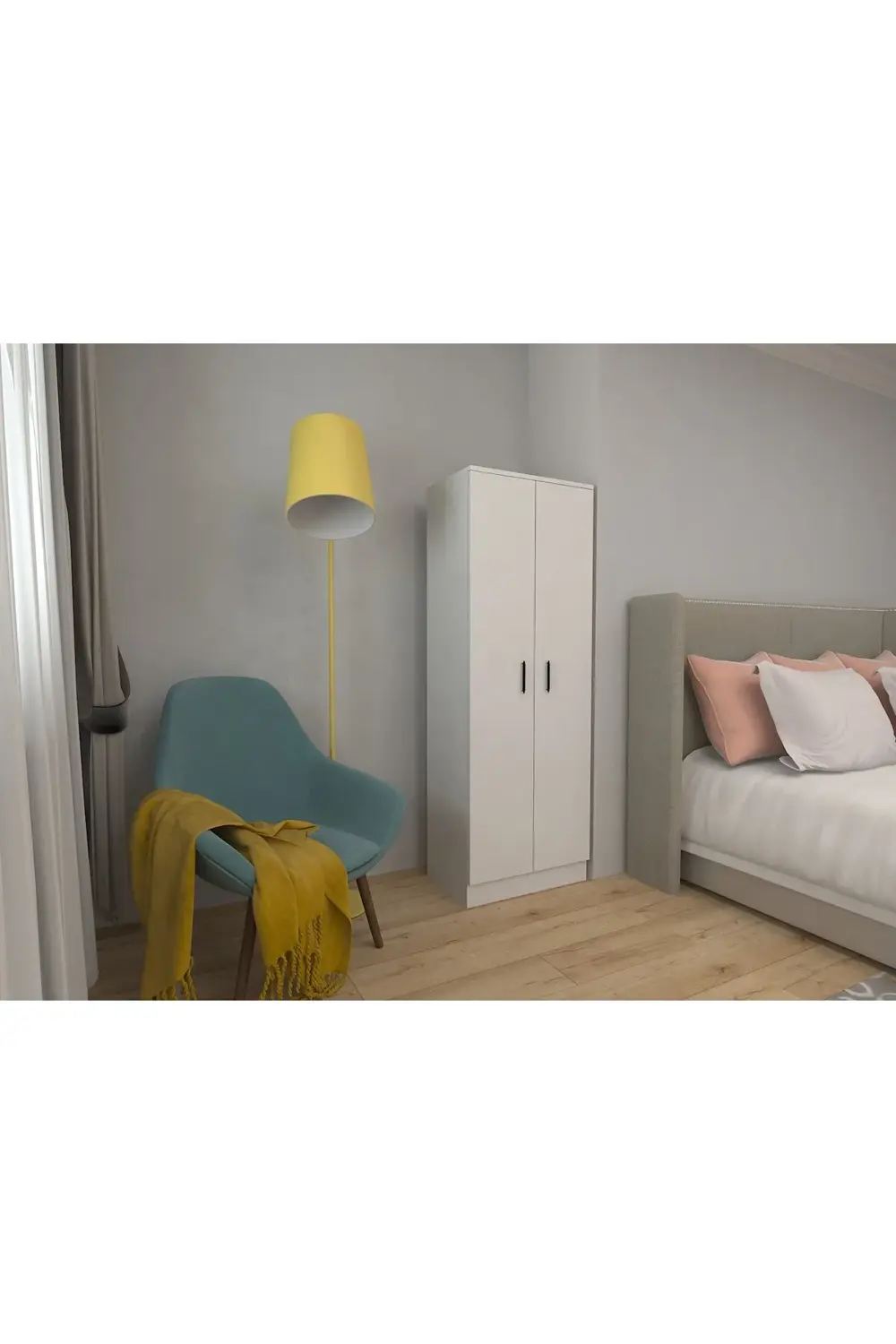 Abete Mobilya 2 Kapılı Gardırop / Beyaz