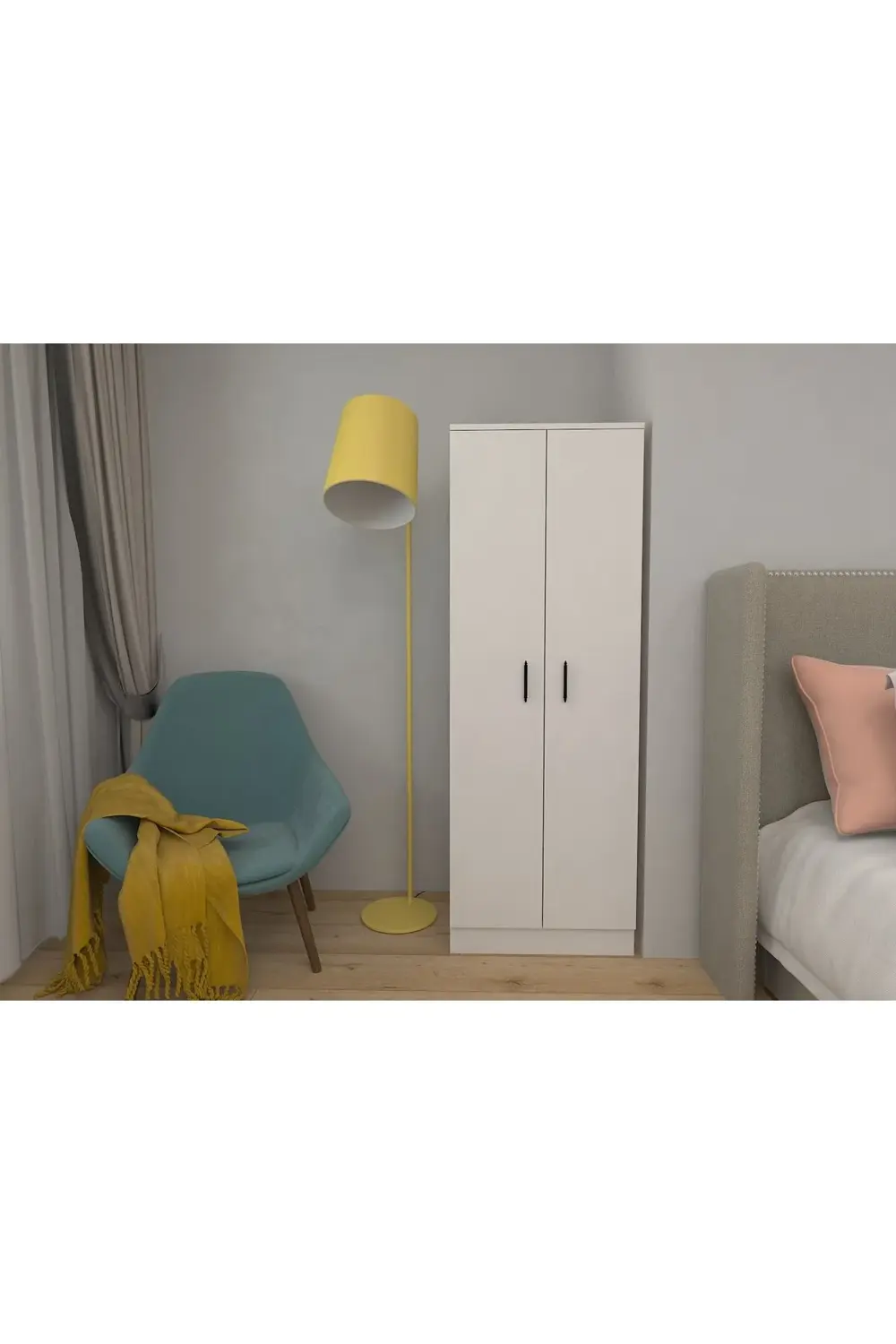 2 Kapılı Gardırop / Beyaz
