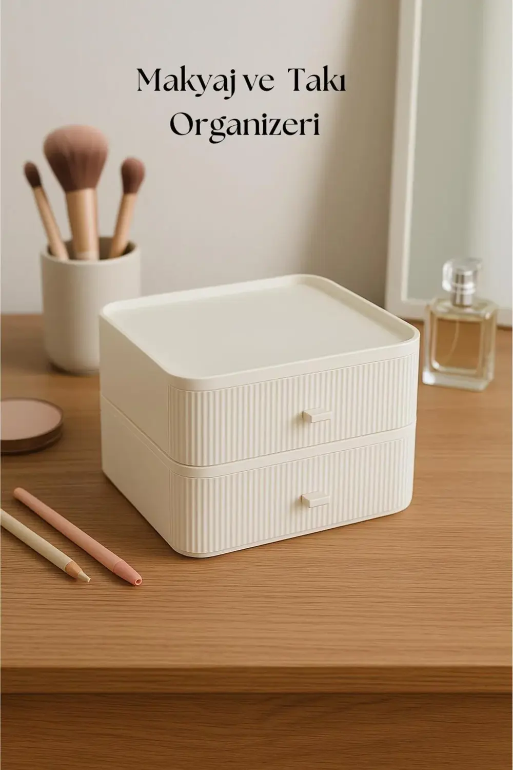 2 Katlı Çekmeceli Makyaj Organizeri & Çok Amaçlı Düzenleyici Beya