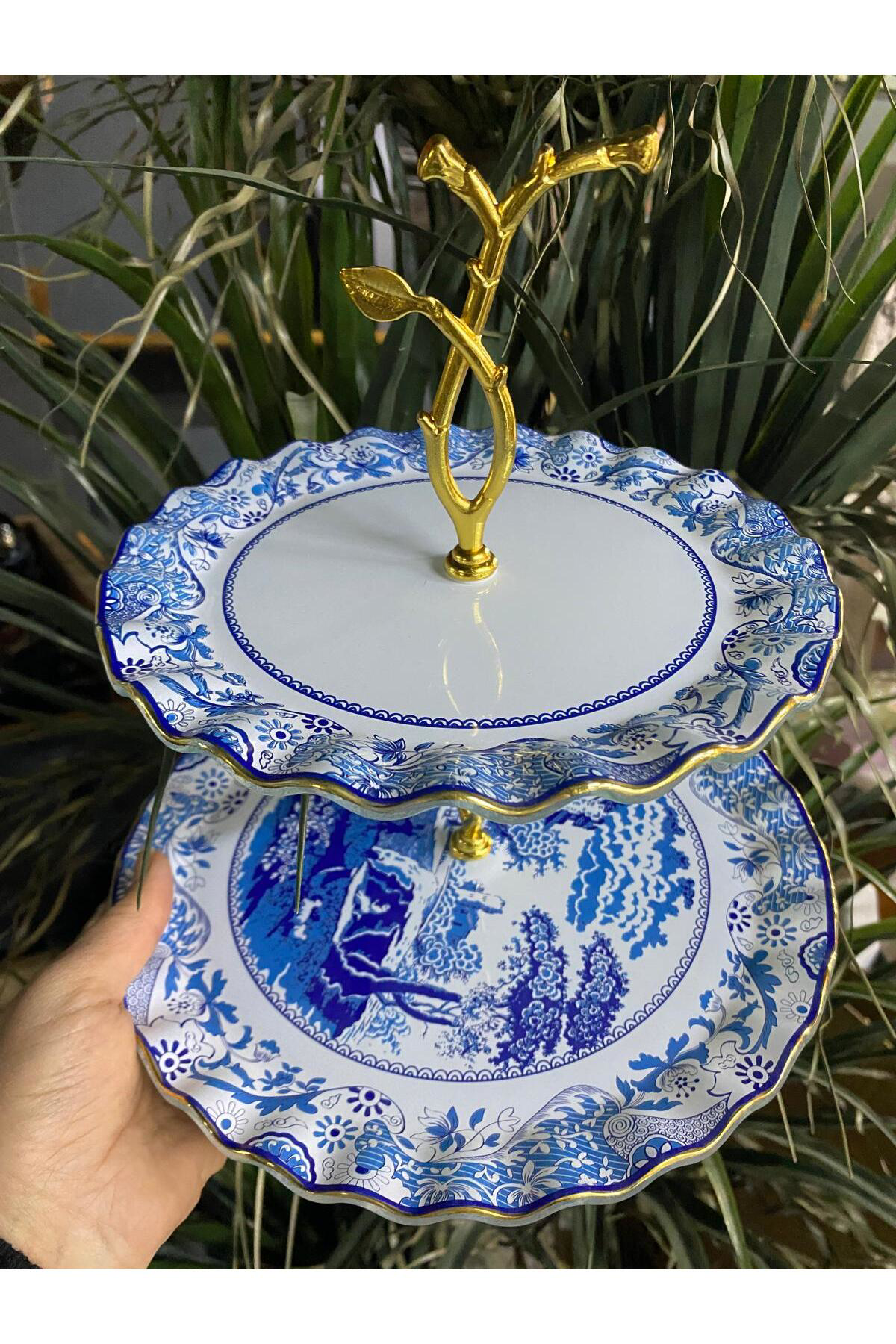 Elif Aksesuar 2 Katlı Sunum Tabağı Kurabiyelik