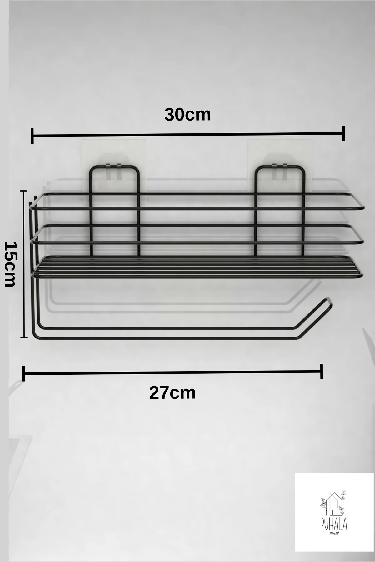2 Katlı Yapışkanlı Baharat Rafı. Paslanmaz Metal Yapışkanlı Bahar