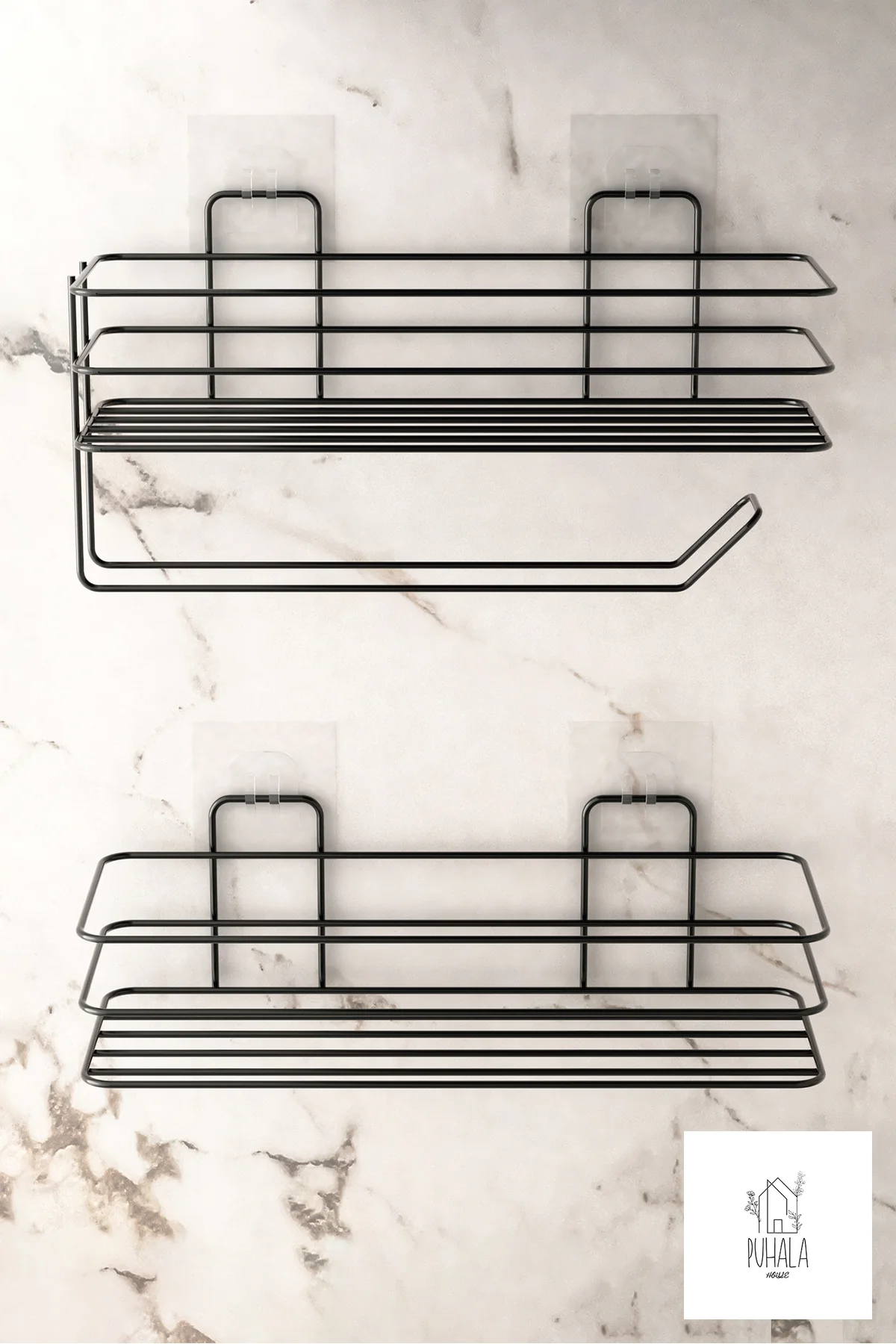 2 Katlı Yapışkanlı Baharat Rafı. Paslanmaz Metal Yapışkanlı Bahar