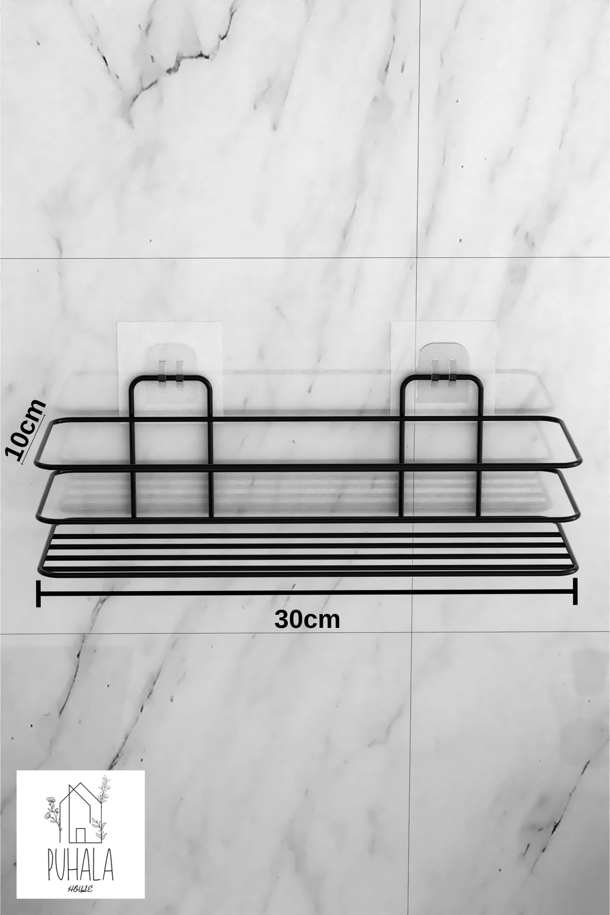 2 Katlı Yapışkanlı Baharat Rafı. Paslanmaz Metal Yapışkanlı Bahar