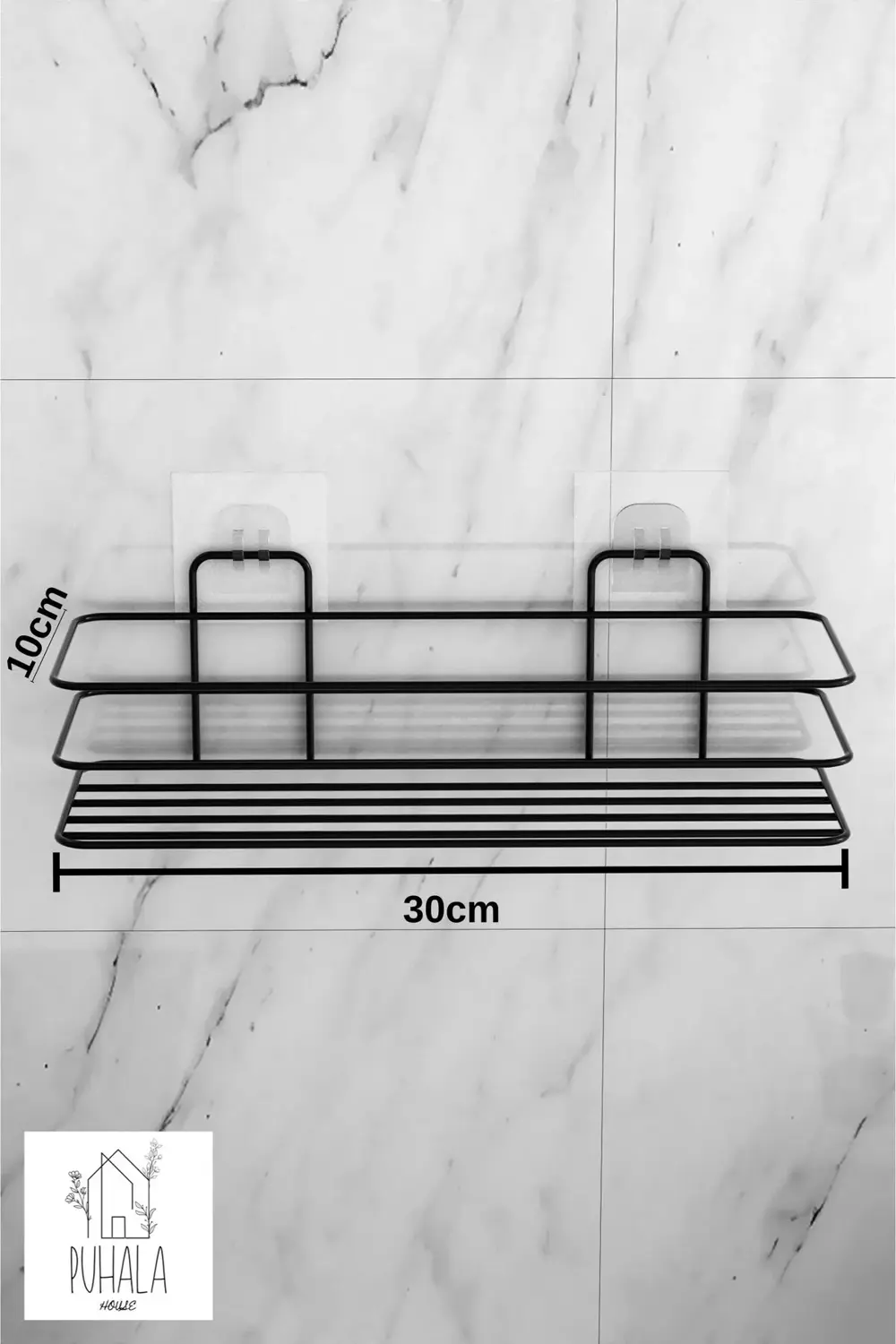 2 Katlı Yapışkanlı Baharat Rafı, Paslanmaz Metal Yapışkanlı Bahar
