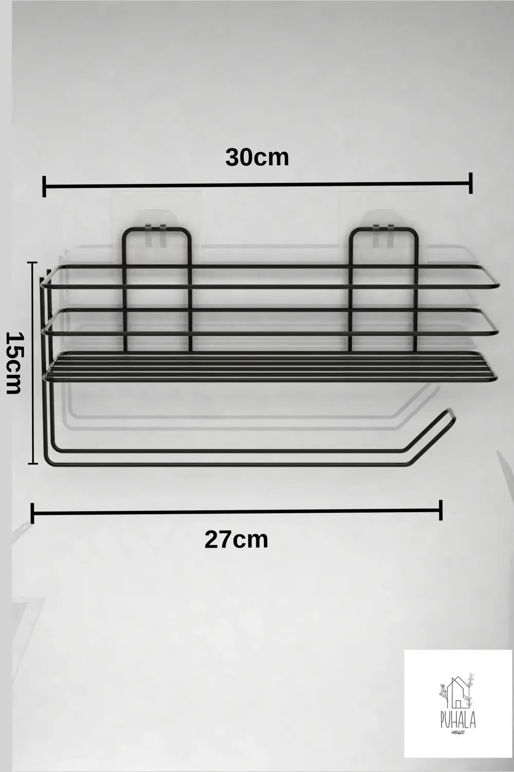 2 Katlı Yapışkanlı Baharat Rafı, Paslanmaz Metal Yapışkanlı Bahar