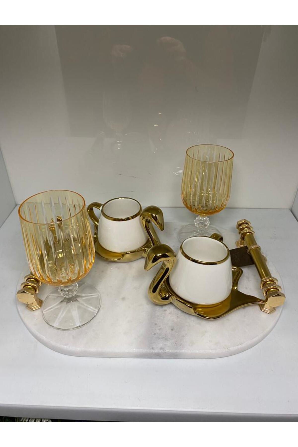 Elif Aksesuar 2 Kişilik Kuğu Fincan Takımı