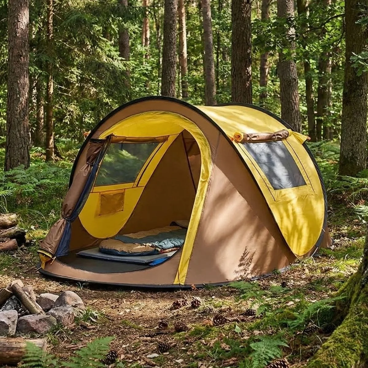 2 Kişilik Vagon Tipi Yarı Otomatik Kamp Çadırı – Çift Kapılı, Çift Pencereli, Hafif Taşınabilir Outdoor Doğa Çadırı 220x120x90 Cm Bx40 Fiyatı, Yorumları ve Özellikleri