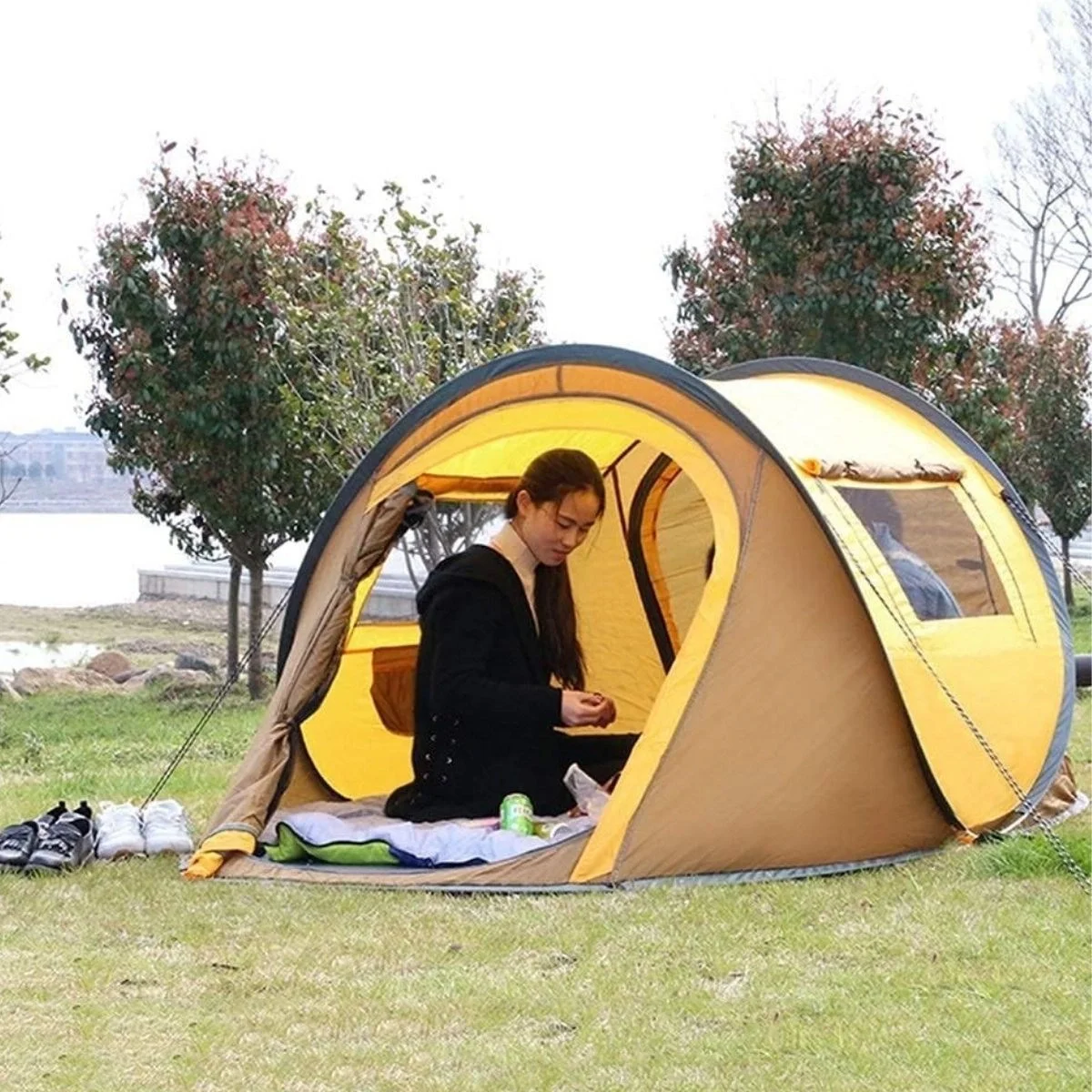 2 Kişilik Vagon Tipi Yarı Otomatik Kamp Çadırı – Çift Kapılı, Çift Pencereli, Hafif Taşınabilir Outdoor Doğa Çadırı 220x120x90 Cm Bx40 Fiyatı, Yorumları ve Özellikleri