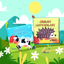 2 Kitap Tox Çiftlik Hayvanları ve Orman Hayvanlar Kumaş Sessiz Ki