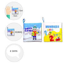 2 Kitap Tox İngilizce Kışlık Giysiler ve Rakamlar Kumaş Sessiz Ki