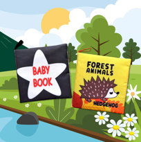 Ada Detox 2 Kitap Tox İngilizce Siyah-Beyaz Bebek Ve Orman Hayvanları Kumaş