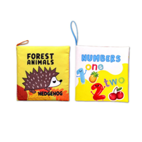 2 Kitap Tox İngilizce Orman Hayvanları ve Rakamlar Kumaş Sessiz K