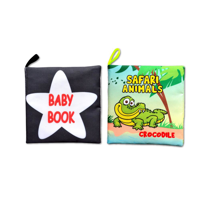 2 Kitap Tox İngilizce Siyah-Beyaz Bebek ve Safari Hayvanları Kuma